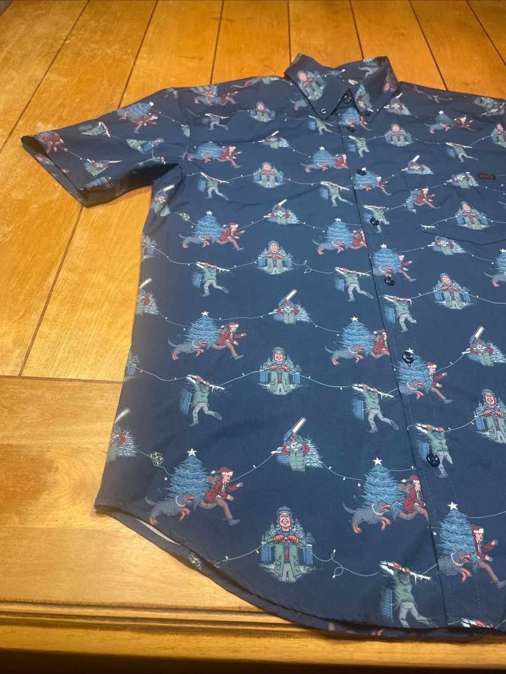 RSVLTS National Lampoon’s Christmas Vacation Large Button Down Shirt Color Blue